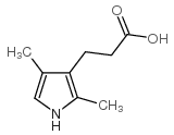 2,4-二甲基3-吡咯丙 酸结构式