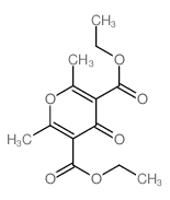 4H-Pyran-3,5-dicarboxylicacid, 2,6-dimethyl-4-oxo-, 3,5-diethyl ester结构式