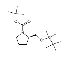 (2R)-1-(tert-butoxycarbonyl)-2-[(tert-butyldimethylsilyl)oxymethyl]pyrrolidine结构式