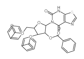 Thiazolo[5,4-d]pyrimidine-5,7(4H,6H)-dione,6-(2,3,5-tri-O-benzoyl-b-D-ribofuranosyl)-结构式