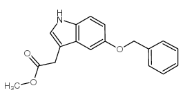 甲基5-苄氧基吲哚-3-乙酸乙酯结构式