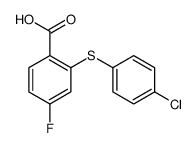 2-(4-chlorophenyl)sulfanyl-4-fluorobenzoic acid结构式