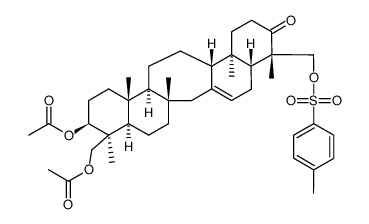 ((3S,4S,4aR,6aS,9aR,10S,13aR,13bS,15aS,15bR)-3-acetoxy-4,6a,10,13a,15b-pentamethyl-11-oxo-10-((tosyloxy)methyl)-2,3,4,4a,5,6,6a,7,9,9a,10,11,12,13,13a,13b,14,15,15a,15b-icosahydro-1H-cyclohepta[1,2-a:5,4-a']dinaphthalen-4-yl)methyl acetate结构式