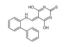 5-[(2-phenylanilino)methylidene]-2-sulfanylidene-1,3-diazinane-4,6-dione结构式