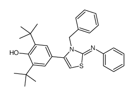 4-(3-benzyl-2-phenylimino-1,3-thiazol-4-yl)-2,6-ditert-butylphenol结构式