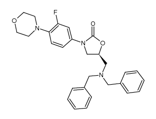 (S)-5-((dibenzylamino)methyl)-3-(3-fluoro-4-morpholino phenyl)-isooxazol-2-one结构式