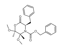 benzyl (2S,3R,5R)-5-benzyl-2,3-dimethoxy-2,3-dimethyl-6-oxomorpholine-4-carboxylate结构式