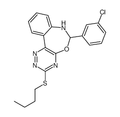 3-butylsulfanyl-6-(3-chlorophenyl)-6,7-dihydro-[1,2,4]triazino[5,6-d][3,1]benzoxazepine结构式