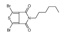 1,3-二溴-5-己基-4H-硫代[3,4-c]吡咯-4,6(5H)-二酮结构式