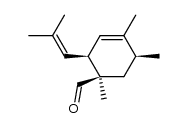 1α,4,5β-trimethyl-2β-(2-methyl-1-propenyl)-1β-formylcyclohex-3-ene结构式
