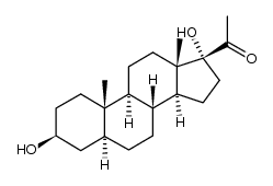 3-beta,17-alpha-dihydroxy-5-alpha-pregnan-20-one结构式
