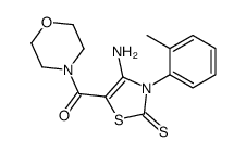 [4-amino-3-(2-methylphenyl)-2-sulfanylidene-1,3-thiazol-5-yl]-morpholin-4-ylmethanone结构式