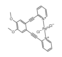 dichloro-(1,2-dimethoxy-4,5-bis(2-pyridylethynyl)benzene)palladium结构式