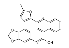 N-(1,3-benzodioxol-5-yl)-2-(5-methylfuran-2-yl)quinoline-4-carboxamide结构式