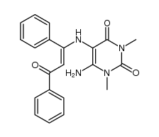 β-(6-amino-5-imino-1,3-dimethyluracilyl)chalcone结构式
