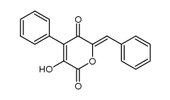 6-Benzyliden-3-hydroxy-4-phenyl-2H-pyran-2,5(6H)-dion结构式