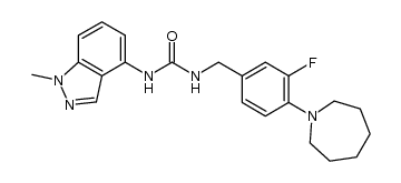 N-[4-(1-azepanyl)-3-fluorobenzyl]-N'-(1-methyl-1H-indazol-4-yl)urea结构式