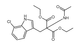 Propanedioic acid, 2-(acetylamino)-2-[(7-chloro-1H-indol-3-yl)Methyl]-, 1,3-diethyl ester结构式