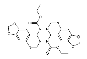 4bH,13bH-bis[1,3]dioxolo[4,5-g,4',5'-g'][1,2,4,5]tetrazino[1,6-c,4,3-c']diquinazoline-5,14-dicarboxylic acid diethyl ester结构式
