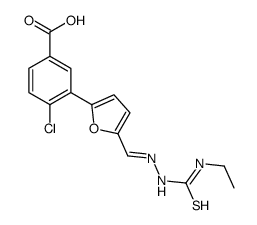 4-chloro-3-[5-[(ethylcarbamothioylhydrazinylidene)methyl]furan-2-yl]benzoic acid结构式