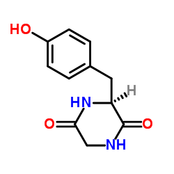 (3S)-3-((4-羟基苯基)甲基)-2,5-哌嗪二酮结构式
