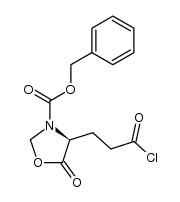 (S)-4-[2'-(Chloroformyl)ethyl]-5-oxooxazolidin-3-carbonsaeure-benzylester结构式