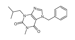 7-benzyl-1-methyl-3-(2-methylpropyl)purine-2,6-dione结构式