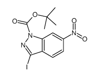 3-碘-6-硝基-吲唑-1-羧酸叔丁酯结构式