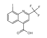 8-iodo-2-trifluoromethyl-4-quinolinecarboxylic acid结构式