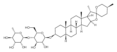 (25S)-5β-spirostan-3β-yl-[α-L-rhamnopyranosyl-(1->4)]-β-D-glucopyranoside结构式