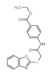 ethyl 4-[(2-benzooxazol-2-ylsulfanylacetyl)amino]benzoate结构式