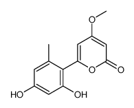 6-(2,4-dihydroxy-6-methylphenyl)-4-methoxypyran-2-one结构式