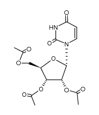 1-(tri-O-acetyl-α-D-ribofuranosyl)-1H-pyrimidine-2,4-dione结构式