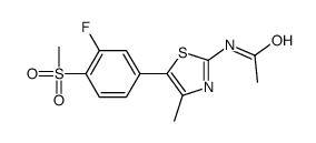 N-[5-(3-fluoro-4-methylsulfonylphenyl)-4-methyl-1,3-thiazol-2-yl]acetamide结构式