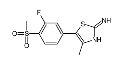 5-(3-氟-4-甲烷磺酰基-苯基)-4-甲基-噻唑-2-胺结构式