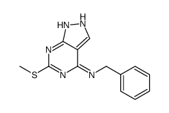 N-benzyl-6-methylsulfanyl-1H-pyrazolo[3,4-d]pyrimidin-4-amine结构式