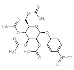 对硝基苯基 2,3,4,6-O-四乙酰基-beta-D-吡喃葡萄糖苷结构式