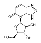 1,4-二氢-4-β-D-呋喃核糖基-5H-1,2,3-三唑并[4,5-b]吡啶-5-酮结构式