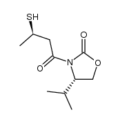 (S)-N-[(3R)-3-mercaptobutanoyl]-4-isopropyloxazolidin-2-one结构式
