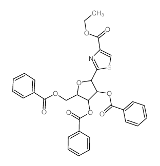 ethyl 2-[3,4-dibenzoyloxy-5-(benzoyloxymethyl)oxolan-2-yl]-1,3-thiazole-4-carboxylate结构式