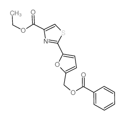 4-Thiazolecarboxylicacid, 2-[5-[(benzoyloxy)methyl]-2-furanyl]-, ethyl ester结构式