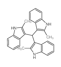 3-[bis(2-methyl-1H-indol-3-yl)methyl]-2-methyl-1H-indole结构式