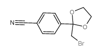 4-[2-(溴甲基)-1,3-二噁烷-2-基]苯甲腈结构式