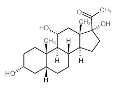 1-[(3R,5R,8S,9S,10S,11R,13S,14S,17R)-3,11,17-trihydroxy-10,13-dimethyl-1,2,3,4,5,6,7,8,9,11,12,14,15,16-tetradecahydrocyclopenta[a]phenanthren-17-yl]ethanone结构式