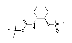 (1R,2R)-2-(N-tert-butoxycarbonylamino)-cyclohexan-1-yl methanesulfonate结构式
