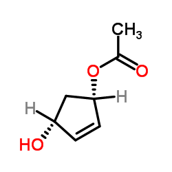 (1S,4R)-顺式-4-乙酰氧基-2-环戊烯-1-醇结构式