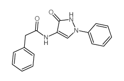 2-苯基-4-苯基乙酰氨-3-吡唑烷-5酮结构式