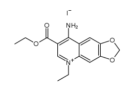 8-amino-7-ethoxycarbonyl-5-ethyl-[1,3]dioxolo[4,5-g]quinolinium, iodide结构式