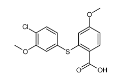 2-(4-chloro-3-methoxyphenyl)sulfanyl-4-methoxybenzoic acid结构式