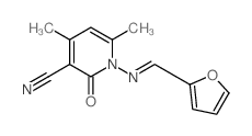 3-Pyridinecarbonitrile,1-[(2-furanylmethylene)amino]-1,2-dihydro-4,6-dimethyl-2-oxo-结构式